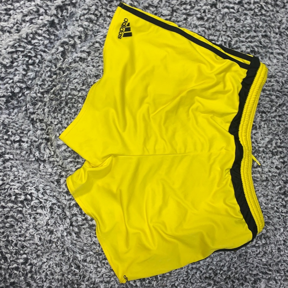 Yellow adidas shorts